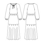 0228 Выкройка платье женское 5-36-42